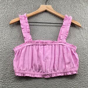 BP. Gathered Blend Crop Top Pink S‎